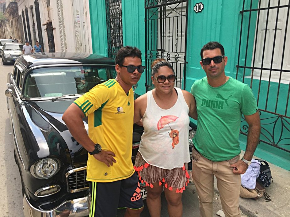   Our fabulous tour guides with Cuban Connections (Pete on the left, me and Josef) We traveled in style in a 1955 Chevrolet Bel Air   